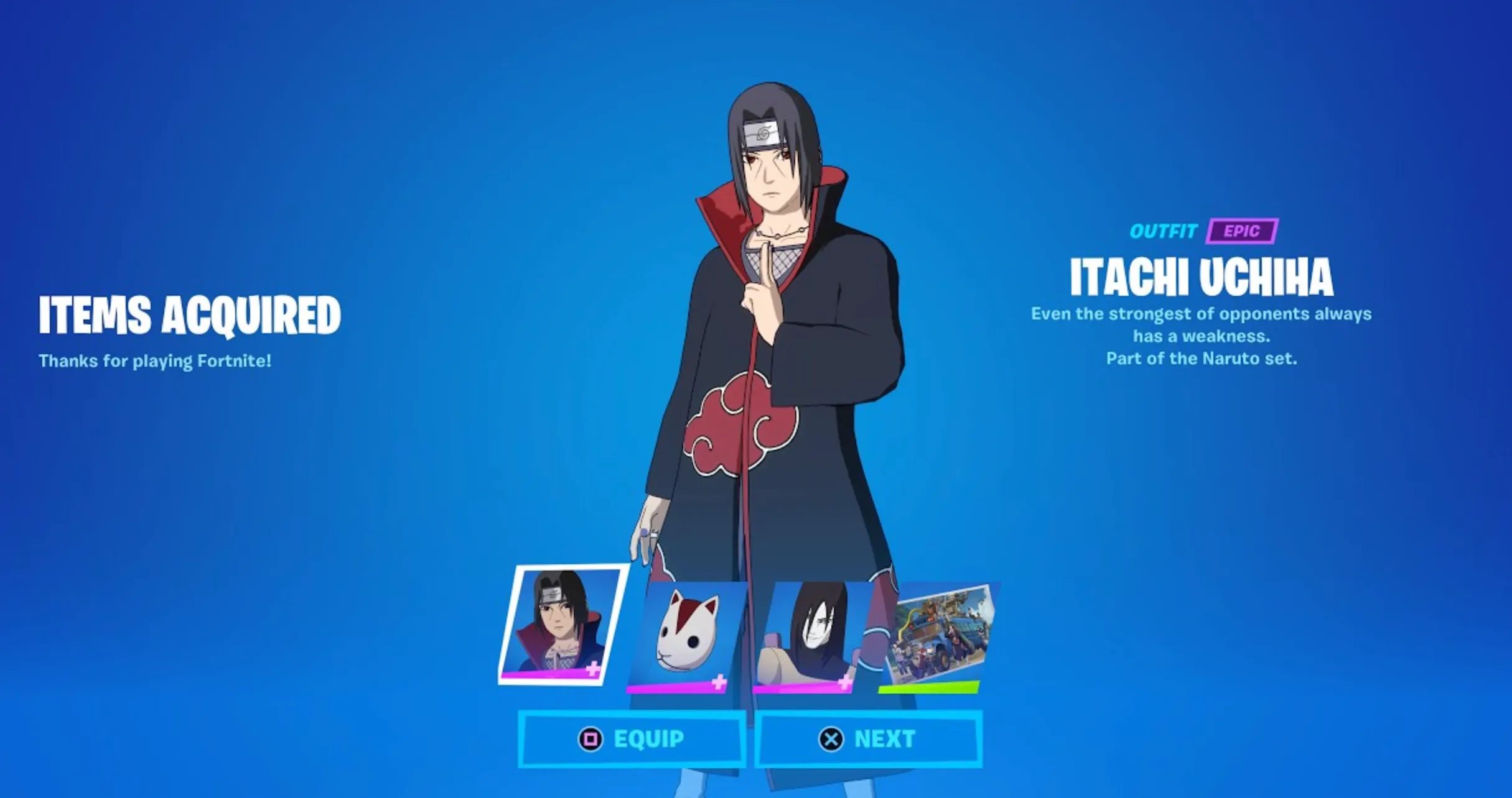 itachi uchiha fortnite